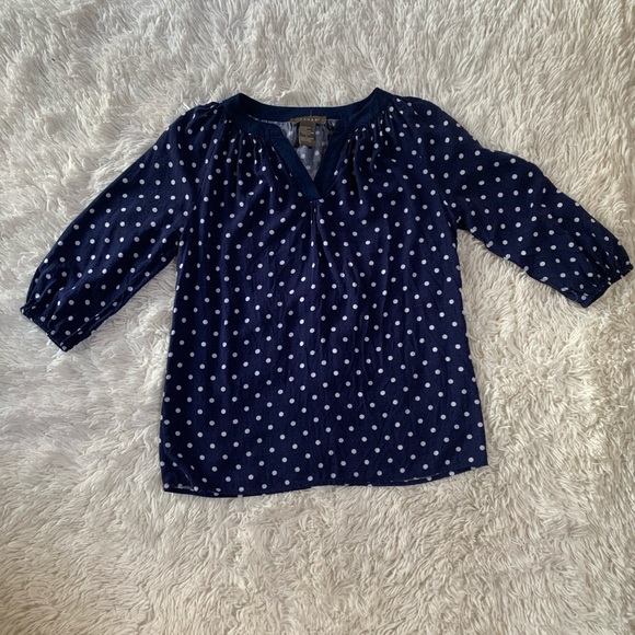 🦋Kenar navy polka dot top - Picture 2 of 6